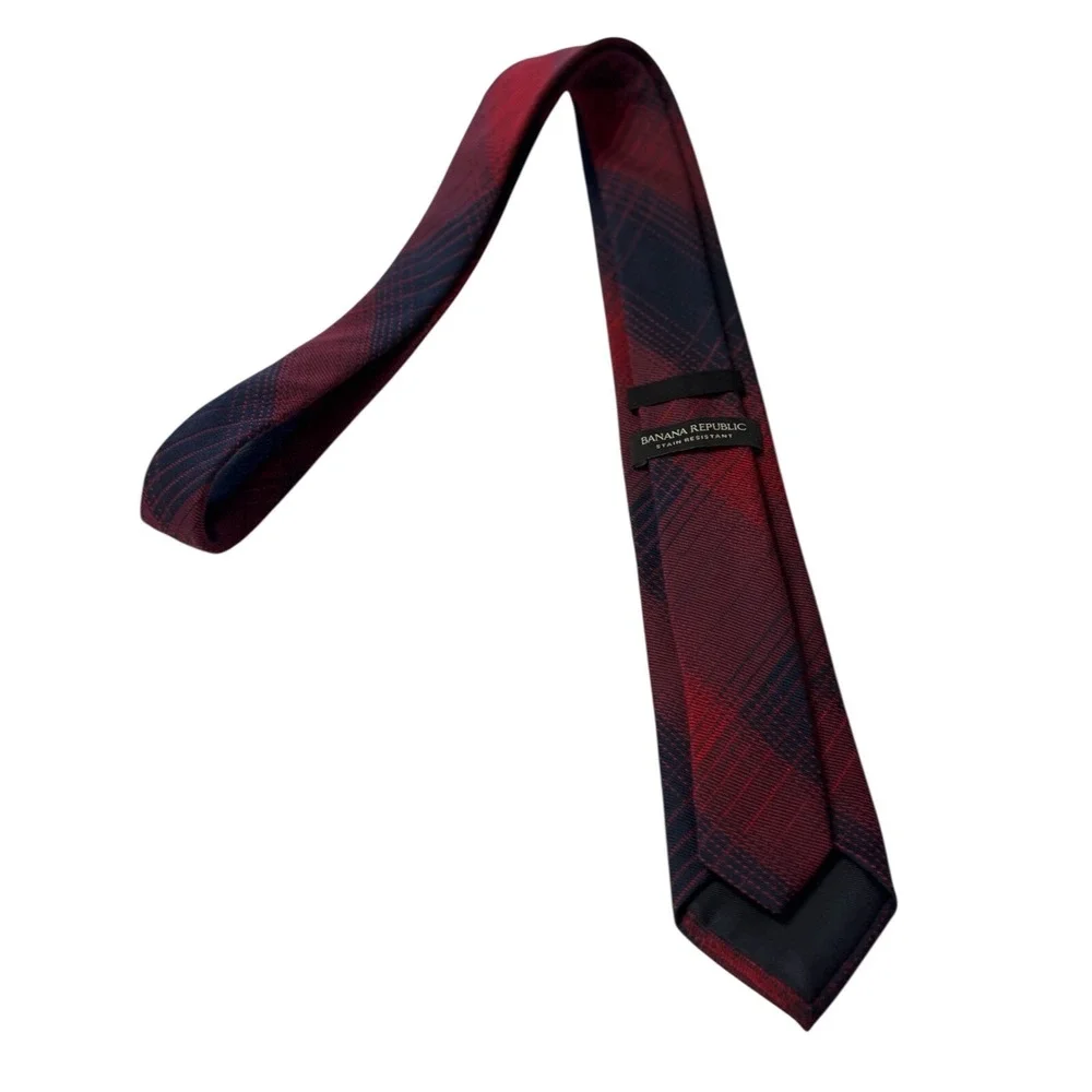 Banana Republic Necktie Plaid Wool Blend‎ Business Career One Size